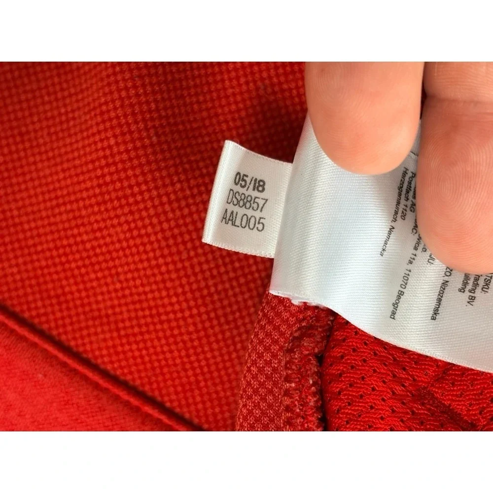 Adidas Real Madrid Z.N.E.Full‎ Zip Hoodie Heathered Red Polyester Blend Size XL